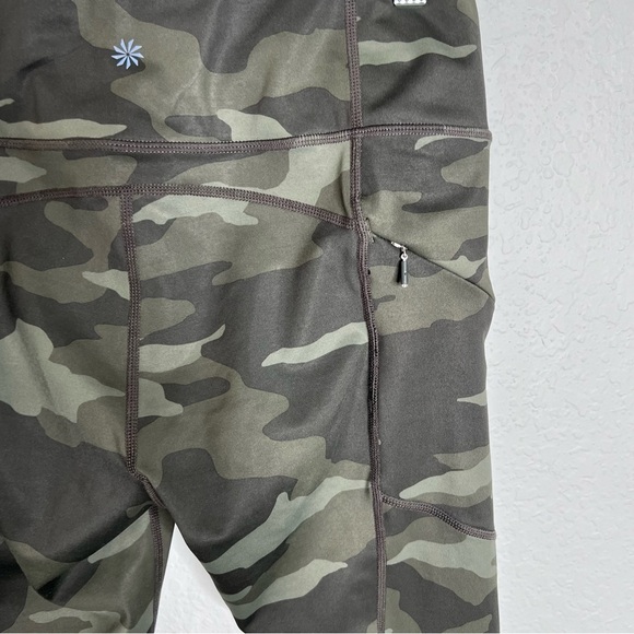 Athleta Leggings Women Small Camo Contender Tight Green Athletic Pockets P - Picture 4 of 8